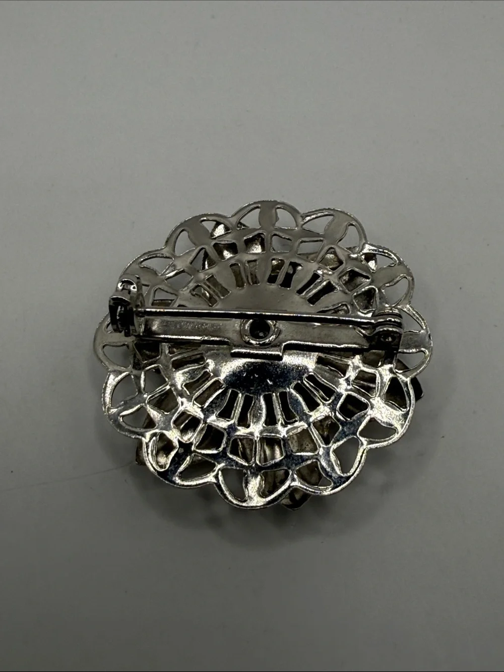 Vintage Silver Tone Western Horse Statement Brooch Pin